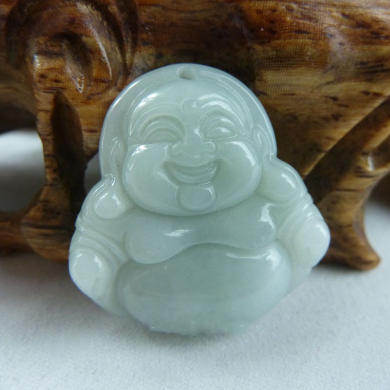 【霊韵轩 天然缅甸翡翠玉挂件弥勒佛图片】高