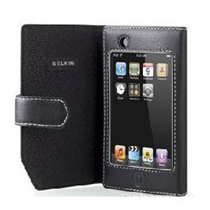 贝尔金 iPhone/iPhone3G 侧翻盖牛皮套（黑色）