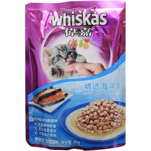 [当当自营]伟嘉 幼猫妙鲜包猫粮深海鲜鱼85g12袋/盒
