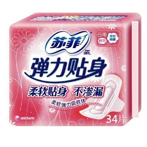 苏菲 弹力贴身 棉质纤巧日用 洁翼型（新） 34片