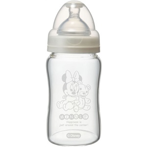 迪士尼 宝宝宽口径晶钻玻璃奶瓶DF-407(60Z/180ML)