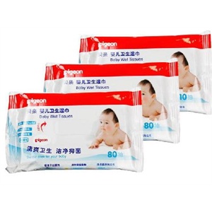 贝亲-婴儿卫生湿巾80片*2+10片 组合装 PL139