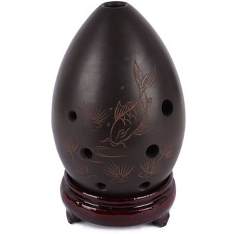 【七星工艺礼品】七星埙 八孔梨形埙 黑陶埙 初