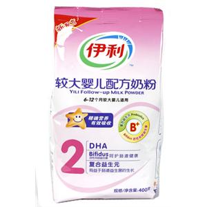 伊利 普装较大婴儿配方奶粉 400g/袋(6-12个月)
