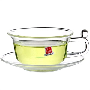 一屋窑70ml耐热玻璃带碟茶杯FH-340PTY