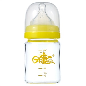 日康母乳实感宽口玻璃奶瓶140ML 颜色随机