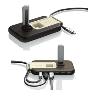 usb集线器-美国贝尔金桌面式USB2.0 7口 线缆整理型集线器(褐色)