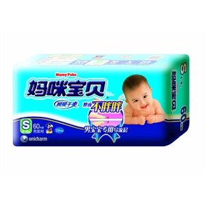 妈咪宝贝 瞬吸干爽纸尿裤大包S男60片