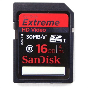 [当当销售配送]SanDisk 16GB 极速高清视频传输系列SDHC存储卡(Class10) 30MB/s
