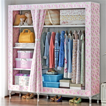 宜哉 21B型白色牛津布衣柜 无甲醛 松木实木简