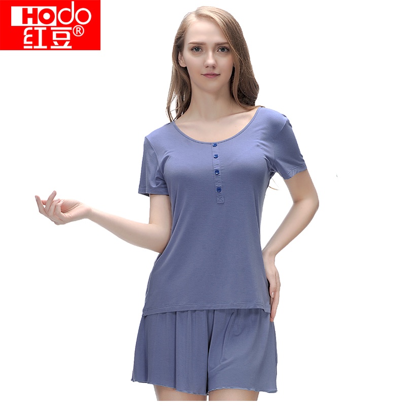 【<em>红豆2015夏季</em>新品女针织休闲滑爽<em>睡衣</em>女士