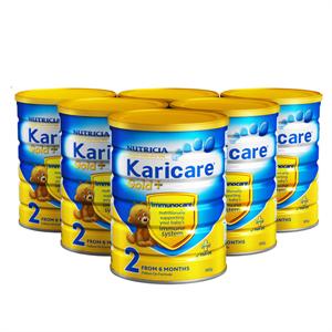 Karicare 可瑞佳金装2段较大婴儿和幼儿配方奶粉900g*6/箱