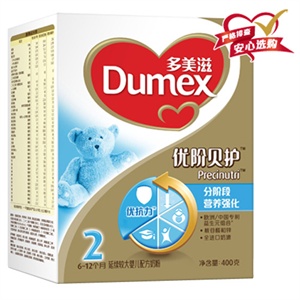多美滋 金装优阶贝护延续较大婴儿配方奶粉2段 400g/盒（新品上市）