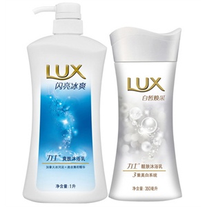 力士 沐浴露闪亮冰爽1L+白皙焕彩350ml