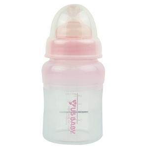 Usbaby 优生宽口硅晶防胀气奶瓶S120ML-粉