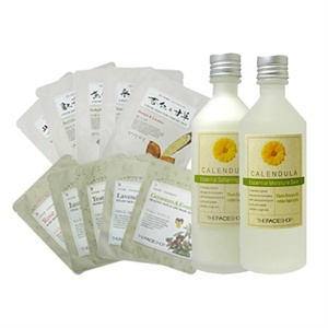 The Face Shop 菲诗小铺 冬季保湿抗敏超值装（金盏花精华水+金盏花乳液+韩方草本面膜*5+草本护理面膜*5）