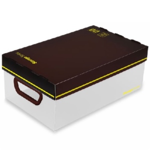 时代良品环保塑料壳折叠带盖收纳箱SD-3335（咖色）