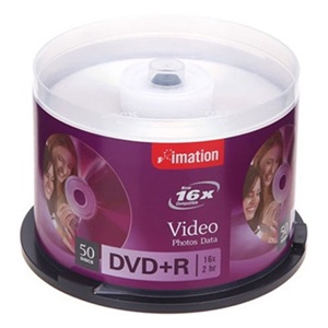 【当当销售配送】IMATION 怡敏信 DVD+R 16X 4.7GB 商务银盘 50片桶装 刻录盘