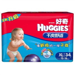 好奇 干爽舒适纸尿裤加大号XL 34片