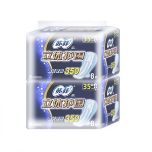 苏菲 超熟睡350立体护围瞬吸干爽纤巧夜用 洁翼型 8P×2两联包