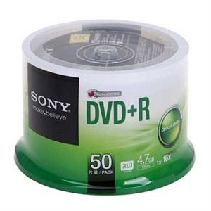 【当当销售配送】SONY 索尼 DVD+R 16X 4.7G 台产 桶装50片 刻录盘