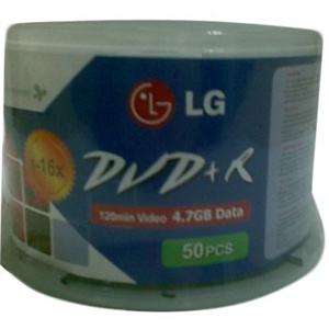 【当当销售配送】LG DVD+R 16X 4.7GB 十字版 50片桶装 刻录盘