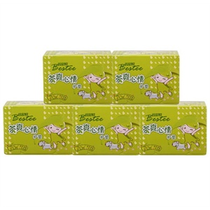 倍舒特 绿茶呼吸棉护垫独立5包组合装155mm/共100片