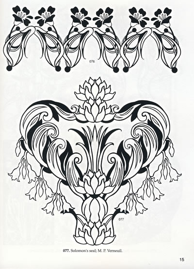 art nouveau floral designs cd-rom and book 新艺术花卉设计(书和