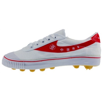 双星大白足 男女学生经典款白色帆布足球鞋 _白色,43