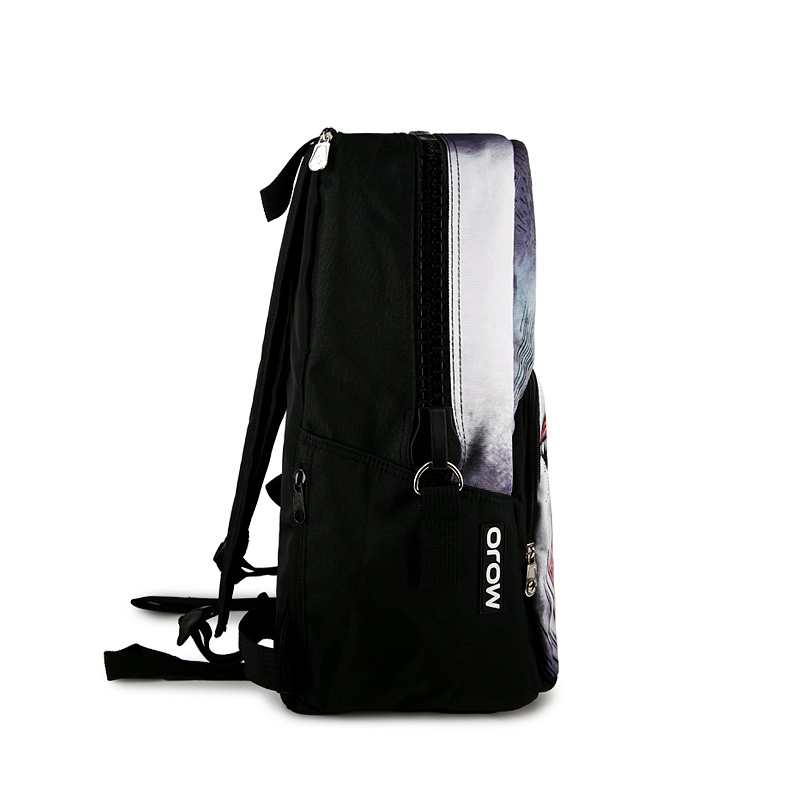 美国潮牌mojo 大白鲨 大鲨鱼 创意印花双肩包 书包 休闲背包