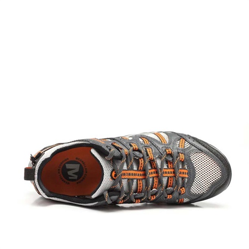 merrell/邁樂灰色/橙色合成革/織物戶外兩棲男戶外鞋r439055c4c 耐磨