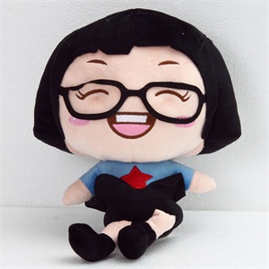 酷玩部落毛绒动漫人物系列-网络红人hello菜菜快乐表情(蓝衣) 34cm x