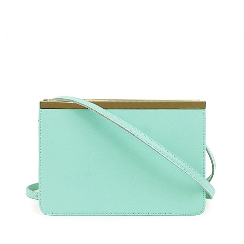 happylane 幸福里牛皮淡雅金边包 hl130704_粉蓝色,f