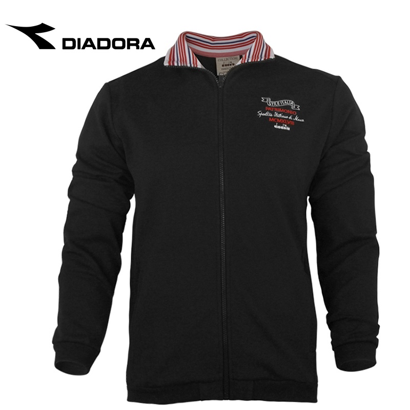 迪亚多纳diadora 春季新款男士时尚针织开胸运动外套_石墨灰,xxl