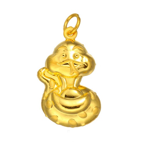 萃华金店 千足金黄金精品吊坠 蛇年系列 财宝蛇 4.40g