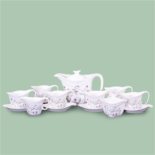金冠陶瓷 景德镇陶瓷咖啡具下午茶红茶套装欧式银色树叶