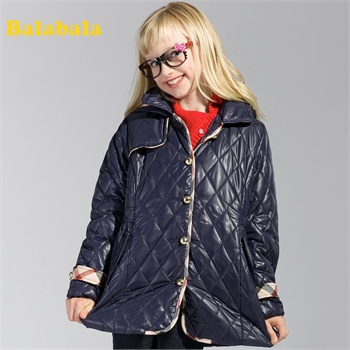 巴拉巴拉 balabala 女中大童梭织便服 冬装上新有帽可拆女装童装