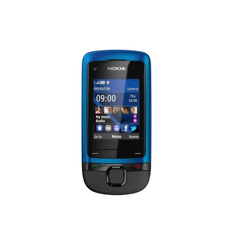 nokia/诺基亚 c2-05 经典滑盖键盘 学生手机_孔雀蓝,官网标配