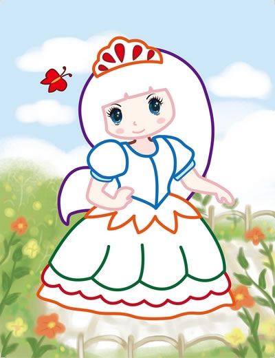 绚丽彩虹贴-优雅小公主(锻炼动手能力 培养审美情趣)