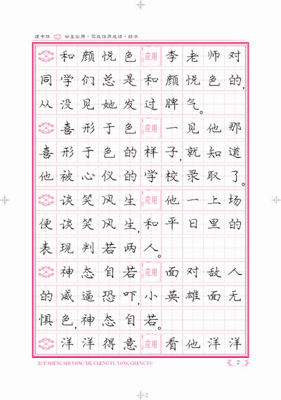 龐中華學生實用寫成語用成語楷書鋼筆字帖